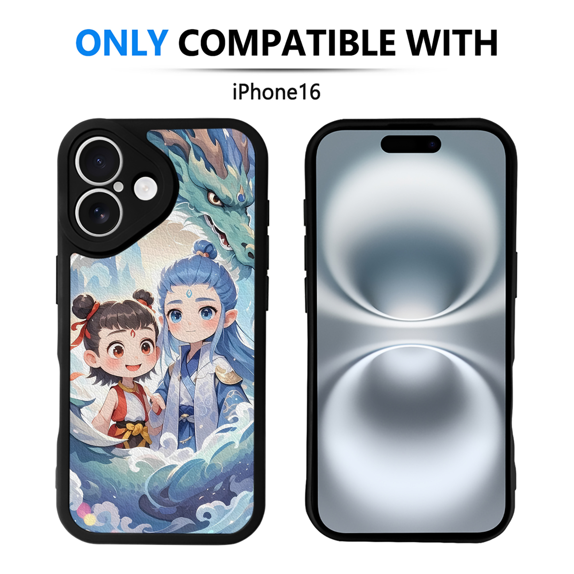 （画像用） Ne Zha 2 ナタ 魔童の大暴れ 【iPhone 16シリーズ対応】シリコンスマホケース（レザー調） 材質：シリコン